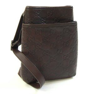 GUCCI Brown Leather Shoulder Bag